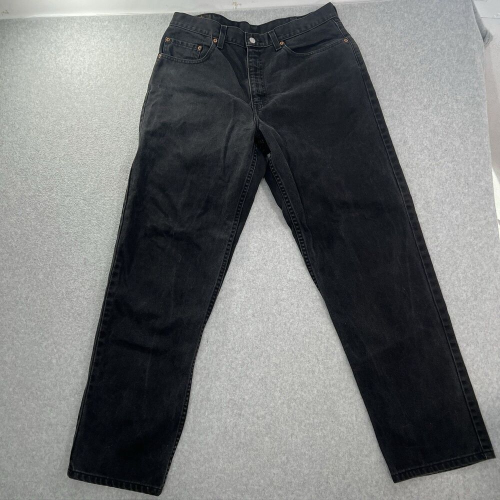 Vintage Levis 550 Relaxed Fit Jeans Mens W36 L32 Black Denim Pants Y2K